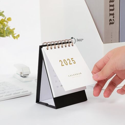 Mini Desk Calendar, 2025-2026 Small Desk Calendar, Jan 2025 to June 2026, 18 Monthly, Mini Standing Flip Calendar, Thick Paper Twin-Wire Binding, Desktop Calendar for Office or Home (green) in Saudi Arabia