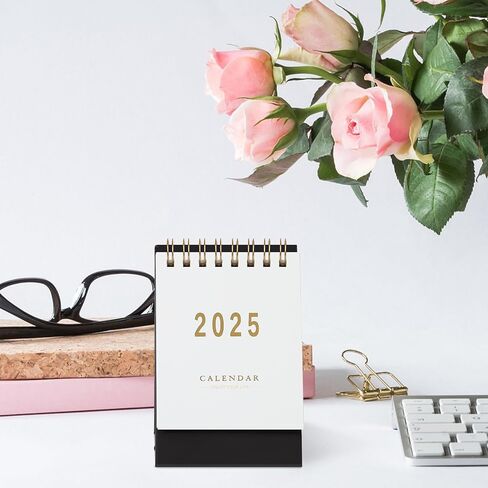 Mini Desk Calendar, 2025-2026 Small Desk Calendar, Jan 2025 to June 2026, 18 Monthly, Mini Standing Flip Calendar, Thick Paper Twin-Wire Binding, Desktop Calendar for Office or Home (green) in Saudi Arabia