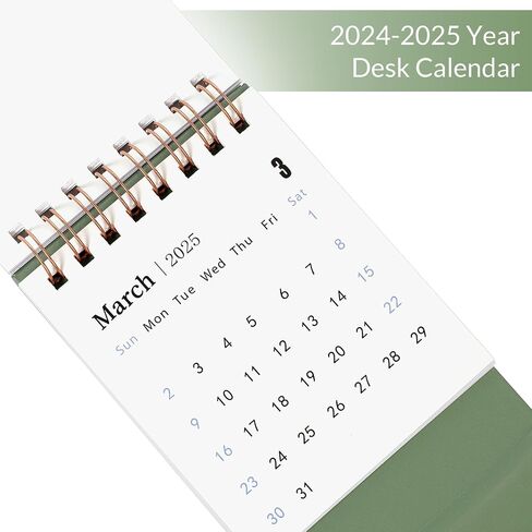 Mini Desk Calendar, 2025-2026 Small Desk Calendar, Jan 2025 to June 2026, 18 Monthly, Mini Standing Flip Calendar, Thick Paper Twin-Wire Binding, Desktop Calendar for Office or Home (green) in Saudi Arabia