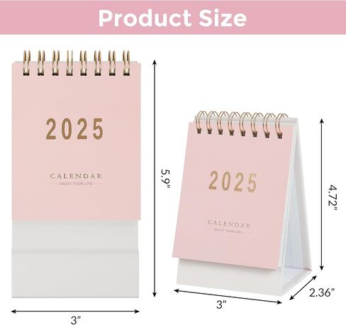 Mini Desk Calendar, 2025-2026 Small Desk Calendar, Jan 2025 to June 2026, 18 Monthly, Mini Standing Flip Calendar, Thick Paper Twin-Wire Binding, Desktop Calendar for Office or Home (green) in Saudi Arabia