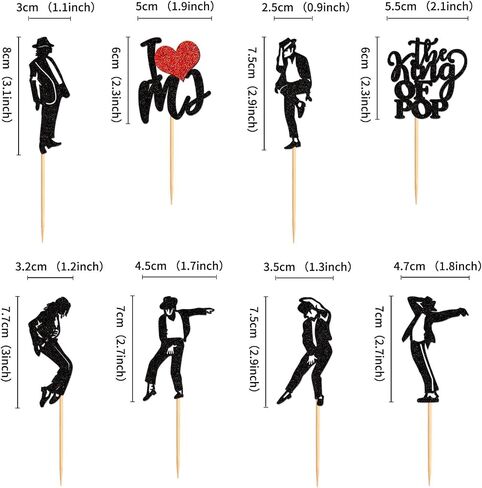 32PCS Music Singer Cupcake Toppers Glitter Popular Dance Singer Cupcake Picks Decorations for I Love Ts Legend Since 1989 Theme Party Birthday Party Music Themed Party 1989 Theme Party in Kuwait