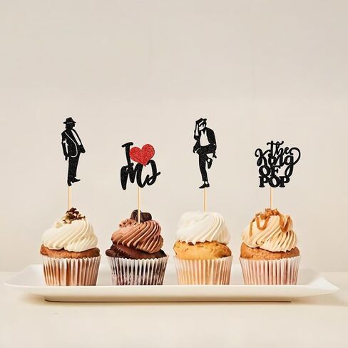 32PCS Music Singer Cupcake Toppers Glitter Popular Dance Singer Cupcake Picks Decorations for I Love Ts Legend Since 1989 Theme Party Birthday Party Music Themed Party 1989 Theme Party in Kuwait