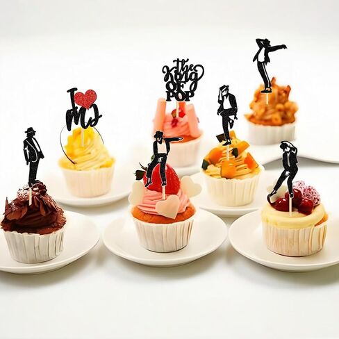 32PCS Music Singer Cupcake Toppers Glitter Popular Dance Singer Cupcake Picks Decorations for I Love Ts Legend Since 1989 Theme Party Birthday Party Music Themed Party 1989 Theme Party in Kuwait