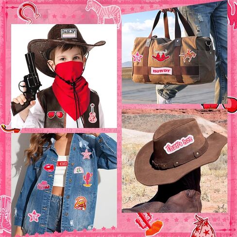 50 قطعة الحديد الغربي على بقع الوردي راعية البقر بقع خياطة على بقع للملابس خمر DIY إصلاح الملحقات المطرزة بقع لحقائب الظهر القبعات اللباس in Kuwait