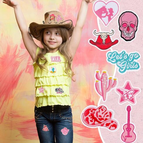 50 قطعة الحديد الغربي على بقع الوردي راعية البقر بقع خياطة على بقع للملابس خمر DIY إصلاح الملحقات المطرزة بقع لحقائب الظهر القبعات اللباس in Kuwait