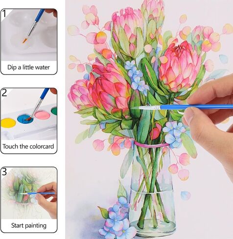 3 Pack Flowers Watercolor Coloring Books for Teenager Watercolor Paint Book Water Color Paint Sets for Kids Coloring Books for Women Water Colors Paint Kids Pocket Hand Book Stocking Goodie Bag in Saudi Arabia