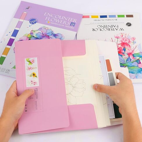 3 Pack Flowers Watercolor Coloring Books for Teenager Watercolor Paint Book Water Color Paint Sets for Kids Coloring Books for Women Water Colors Paint Kids Pocket Hand Book Stocking Goodie Bag in Saudi Arabia