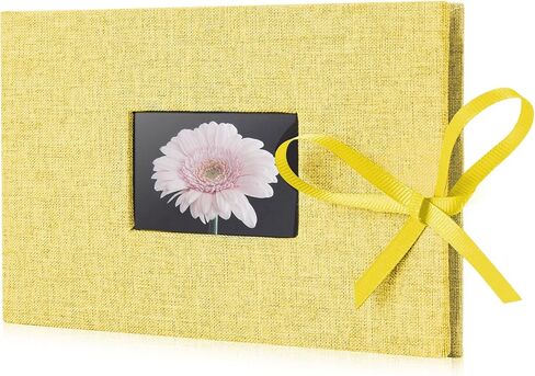 Small Photo Album 4x6, Fabmaker Picture Album Holds 24 Horizontal Photos, Linen Fabric Cover Picture Book for Photos with Front Window, Mini Brag Book Photo Books for Weddings Family Boudoir in Kuwait