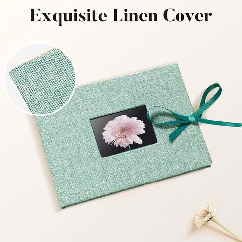 Small Photo Album 4x6, Fabmaker Picture Album Holds 24 Horizontal Photos, Linen Fabric Cover Picture Book for Photos with Front Window, Mini Brag Book Photo Books for Weddings Family Boudoir in Kuwait
