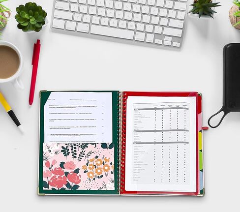 Spiral Clipboard Folio with Refillable Lined Notepad, 5 Extra Folders, 10 Pockets, File Label, Elastic Closure, Pen Loop (GentleBlue, A4) in Saudi Arabia
