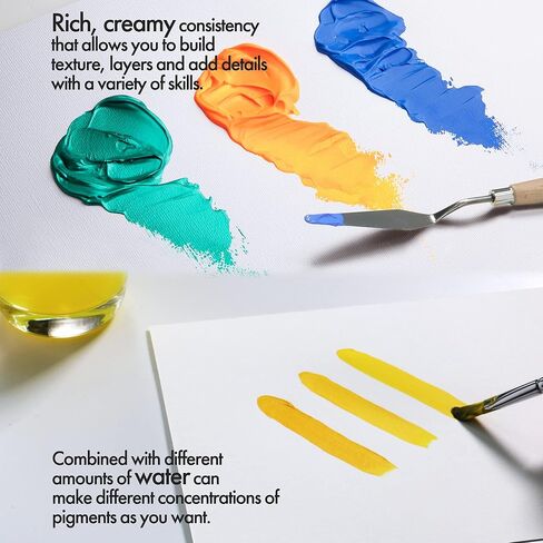 ARTIFY Acrylic Paint, Set Of 48 Color (1.29 oz, 38ml) with a storage box, Rich Pigments, Non Fading, Non Toxic Paints for Artist, Hobby Painters & Kids, Art Supplies for Canvas Painting in Saudi Arabia