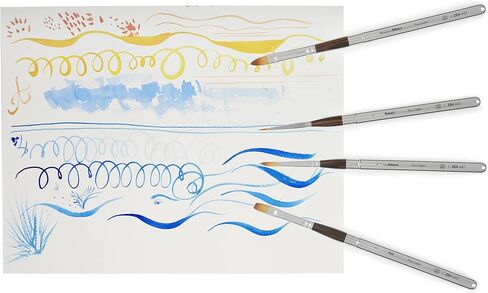 Watercolor Brushes Professional Synthetic Set - 6 Faux Squirrel Artist Watercolor Paint Brushes for Gouache, Acrylics, Ink and Wet Media. Beginner-Friendly with Great Flow Control and Snap - by ZenART in Kuwait