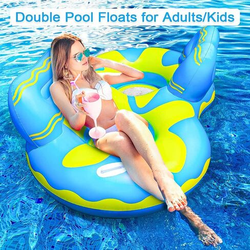 X XBEN Swimming Pool Floats for Adults, Large Inflatable Pool Rafts Chair Float, Multi-Purpose Floating Lounge Chair, Portable Water Hammock Floaties with Mesh Bottom for Adults,Kids in Saudi Arabia