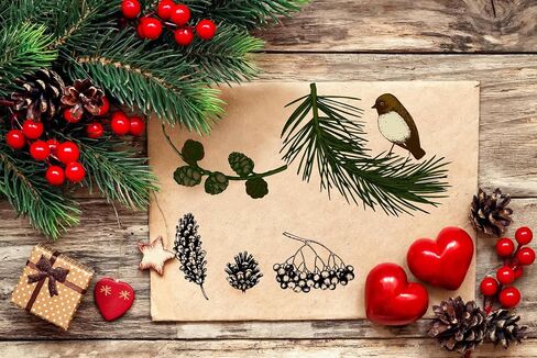 Arbuya Christmas Postage Clear Stamps for Card Making and Journaling, Vintage New Year Rubber Stamps for Crafting Journals Snowflakes Snowman Silicone Stamps for Card Making Crafts in Saudi Arabia