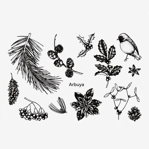Arbuya Christmas Postage Clear Stamps for Card Making and Journaling, Vintage New Year Rubber Stamps for Crafting Journals Snowflakes Snowman Silicone Stamps for Card Making Crafts in Saudi Arabia