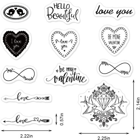 Hying Valentine's Day Love Flowers Clear Stamps for Card Making Photo Album Decorations, Lovers Hands Hearts Rubber Stamps Sweet Words Stamps Seal for DIY Scrapbooking Supplies in Saudi Arabia