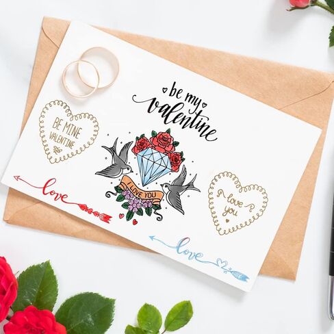 Hying Valentine's Day Love Flowers Clear Stamps for Card Making Photo Album Decorations, Lovers Hands Hearts Rubber Stamps Sweet Words Stamps Seal for DIY Scrapbooking Supplies in Saudi Arabia