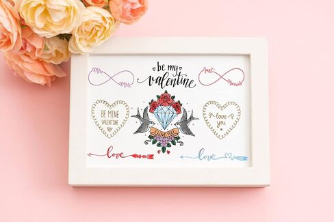 Hying Valentine's Day Love Flowers Clear Stamps for Card Making Photo Album Decorations, Lovers Hands Hearts Rubber Stamps Sweet Words Stamps Seal for DIY Scrapbooking Supplies in Saudi Arabia