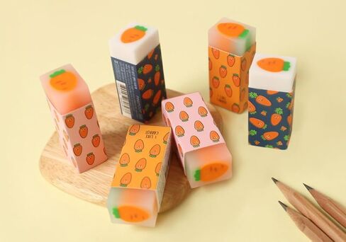 Cute Carrot Erasers (Type B, 6Count) in Saudi Arabia