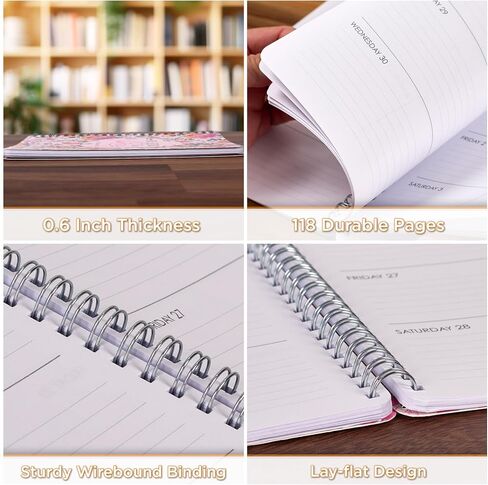 Christian Art Gifts 2026 Compact Spiral-bound 12 Month Planner for Women: Be Still & Know Encouraging Scripture, Daily Planning, Organizing, Reminders, Appointments, Cute Teal Multicolor Floral & Gold in Saudi Arabia