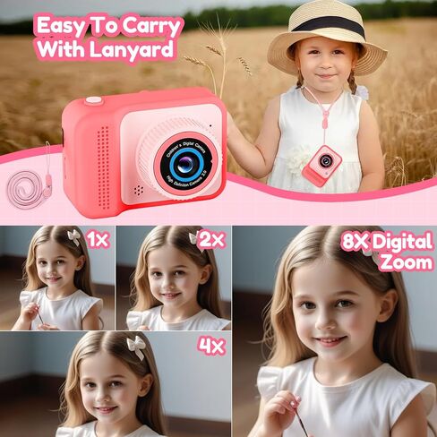 Kids Camera Toy for Age 3-8 Boys Girls, Birthday for Toddler3 4 5 6 7 8 Years Old, Children Selfie Digital Video Cameras with Protective Silicone Cover, 32GB SD Card, HD 1080p (Green) in Saudi Arabia