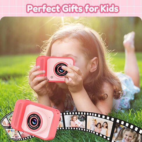 Kids Camera Toy for Age 3-8 Boys Girls, Birthday for Toddler3 4 5 6 7 8 Years Old, Children Selfie Digital Video Cameras with Protective Silicone Cover, 32GB SD Card, HD 1080p (Green) in Saudi Arabia