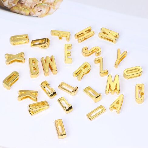 Alphabet Slide Letter Charms Initial A-Z Alphabet Beads for Flat Leather Bracelet Wristbands Necklace Pendant Keychain Mother’s Day Graduation Wedding Jewelry Making, 156PCS in Kuwait
