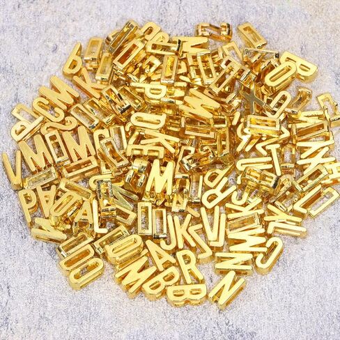 Alphabet Slide Letter Charms Initial A-Z Alphabet Beads for Flat Leather Bracelet Wristbands Necklace Pendant Keychain Mother’s Day Graduation Wedding Jewelry Making, 156PCS in Kuwait