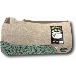 The Montana 100% Extra Fine Wool Saddle Pad by Southwestern 3/4" or 1" Thick and Designer Wear Leather