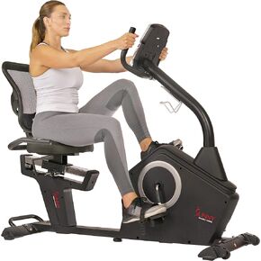 Sunny Health & Fitness Magnetic Resistance Recumbent Bike with Optional Exclusive SunnyFit™ App and Smart Bluetooth Connectivity