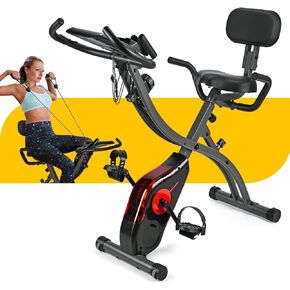 3 in 1 stationary upright-recumbent exercise bike with rower function, indoor cycling folding magnetic resistance bike, bigger comfortable back support and seat cushion for home gym fitness workout in Kuwait