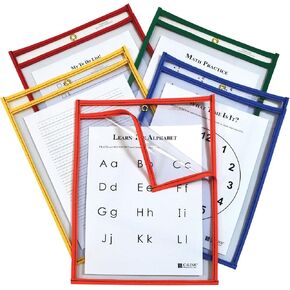 جيوب C-Line قابلة لإعادة الاستخدام للمسح الجاف، 9 × 12 بوصة، ألوان نيون متنوعة، 10 جيوب في كل عبوة (40810) in Kuwait