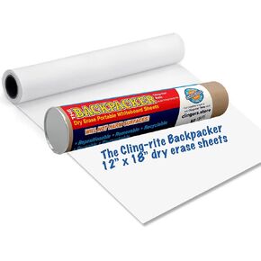 Clingers Basic Cling-rite Roll 4 pack – Removable, Recyclable Whiteboard, 4-50' ft roll, Sheet Size 20x30, Ideal for School, Home, Office and Art Projects, 4 markers included