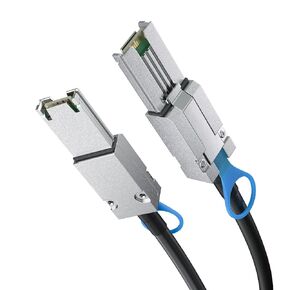 H!Fiber.com QSFP to SFF-8644 Min SAS Cable, SFF-8436 to SFF-8644 External Copper SAS Cable, DDR Hybrid SAS Cable for NetApp DS4243 DS4246 DS2246, 100-Ohm, 1-Meter(3.3-ft)
