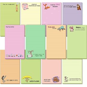 Hotop 12 Pack Funny Notepads for Coworkers Fun Novelty Note Pad Humor Memo Office Supplies Cute Animal 3 x 5 Teacher Adult Desk Gag Work Gifts Supplies, 30 Sheets Per Pad(), Multicolor, 5x3 inches