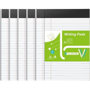 Vanhench 6-Pack Note Pads Legal Pads 5"x 8", Small NotePads Writing Pads Office College School Supplies Desk Accessories, White 30 Sheets Memo Legal Pad Lined Paper for Notebooks Work Business