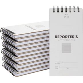 Juvale 12 Pack Reporters Notebook, Spiral Note Pad for Journalist, Detective (70 Sheets/140 Pages Per Book, 4x8 In)