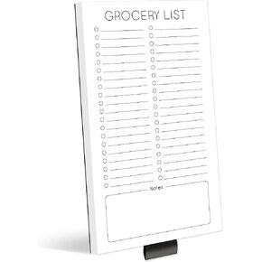 Evercio Grocery List Magnetic Notepad for Refrigerator | For Shopping Lists Minimalistic Memo Note Pad for Fridge | Office Gift for Coworkers Kitchen | 4.5x7.5 Inches, 50 Sheets