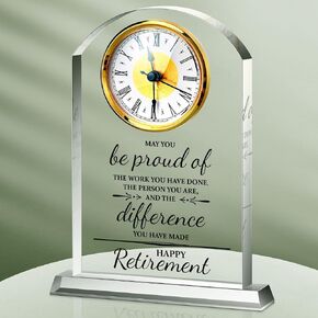 Retirement Clock Retirement Gift for Woman Men Acrylic Crystal Clock Retirement Plaque Congratulations Retired Going Away Farewell Goodbye Presents for Coworkers Leader Friends Teacher Doctor
