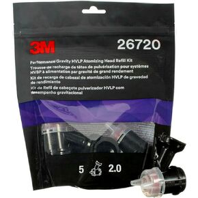 3M Performance Gravity HVLP Atomizing Head Refill Kit 26709, White, 0.9, 5 Pack, 5 Packs/Case