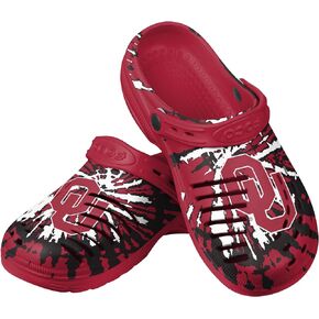 FOCO Oklahoma Sooners NCAA Mens Tie-Dye Clog With Strap - S