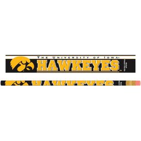 Wincraft NCAA University of Iowa Pencil (6 Pack), Black