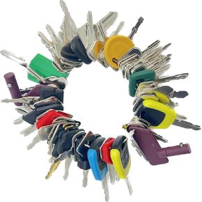 58 Heavy Equipment Keys Master Set, Construction Ignition Key for Bobcat Case JD JCB Kubota Komatsu Toyota Caterpillar Hyster Volvo Hyster Ford. Machinary Keys for Operators.