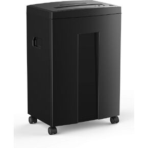 WOLVERINE 18-Sheet 60 Mins Running Time Cross Cut High Security Level P-4 Heavy Duty Paper/CD/Card Ultra Quiet Shredder for Home Office with 6 Gallons Pullout Waste Bin SD9113(Black ETL)