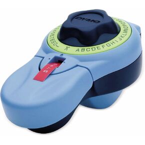 Dymo S0717930 Omega Home Embossing Label Maker, Grey and Navy, Embosser