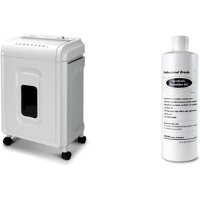 Aurora High-Security 8-Sheet Micro-Cut Paper, CD/DVD and Credit Card Shredder, White/Gray