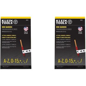 Klein Tools 56253 Wire Marker Book, Black Letters, Numbers, and Symbols