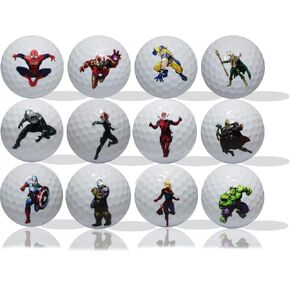 Superhero Golf Balls 12 Pack • Great Gift IDEA from Moms, DADS and Kids - Perfect for The Person who has Everything.
