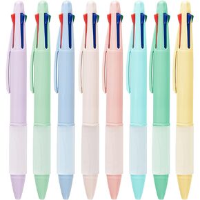 Multicolor Ball Point Pens 4-in-1 Colored Pens (1.0mm) Assorted Inks 4-Color Ballpoint Pen (8 pack)