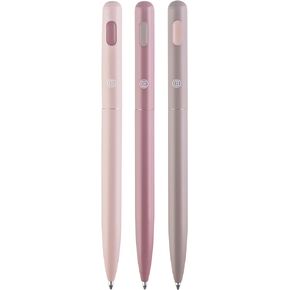 DIVERSEBEE Black Ink Ballpoint Pens, 3 Pack Retractable No Bleed Bible Pens, Cute Aesthetic Pastel Pens for Teachers, Bible Study Journaling Supplies, School Office Gifts Accessories, 1.0mm (Blush)